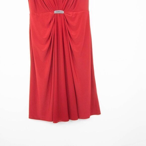 NWOT Lauren Ralph Lauren matte jersey jewel feature dress,‎ Ruby red, Size 10 - Picture 4 of 13